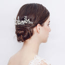 Pack of 2 Sparkling Diamante Pearls Leaf Hair Pins Wedding Party Hair Accessories