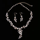 Elegant Leaf Rhinestone Jewelry Necklace/Earrings Wedding Bridal Accessories