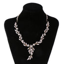 Elegant Leaf Rhinestone Jewelry Necklace/Earrings Wedding Bridal Accessories