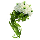 Wedding Bouquet Pearl Stain Ribbon Handle Bridal Bridesmaid Ribbon Foam Rose Floral Hand Tied Flower Girl Wand Decor