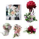 Vintage Wedding Bridal Artificial Rose Flower Bouquet Hand Tied Flower