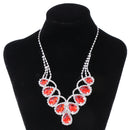 Luxury Wedding Bridal Prom Rhinestone Diamond Necklace Earrings Jewelry Set