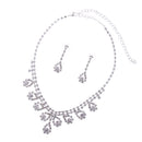 Wedding Bridal Prom Rhinestone Crystal Necklace Earring Jewelry Set