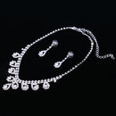 Wedding Bridal Prom Rhinestone Crystal Necklace Earring Jewelry Set