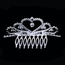 Fashion Rhinestone Teardrop Heart Princess Crown Tiara Wedding Party Jewelry Silver