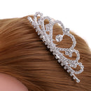 Fashion Rhinestone Teardrop Heart Princess Crown Tiara Wedding Party Jewelry Silver