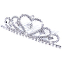 Fashion Rhinestone Teardrop Heart Princess Crown Tiara Wedding Party Jewelry Silver