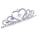 Fashion Rhinestone Teardrop Heart Princess Crown Tiara Wedding Party Jewelry Silver