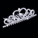 Fashion Rhinestone Teardrop Heart Princess Crown Tiara Wedding Party Jewelry Silver