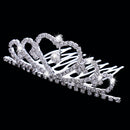Fashion Rhinestone Teardrop Heart Princess Crown Tiara Wedding Party Jewelry Silver
