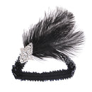 1920s Great Gatsby Plume Feather Headband Wedding Ascot Race Headdress