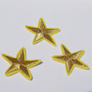 10pcs Gold Star Iron Sew On Patch Badge Fabric Clothes Crafts DIY Fabric Accessory Garment Appliques Ornaments 3.5cm