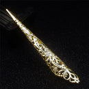 Vintage Chinese Ancient Queen Women Hollow out Punk Antique Gold Claw Fingernail Ring Fancy Dress Props 12 cm