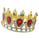 Vintage Bridal Crown Baroque Red Waterdrop Crystal Wedding Tiara Women Ladies Hair Accessory Headdress