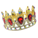 Vintage Bridal Crown Baroque Red Waterdrop Crystal Wedding Tiara Women Ladies Hair Accessory Headdress