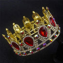 Vintage Bridal Crown Baroque Red Waterdrop Crystal Wedding Tiara Women Ladies Hair Accessory Headdress