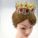 Vintage Bridal Crown Baroque Red Waterdrop Crystal Wedding Tiara Women Ladies Hair Accessory Headdress