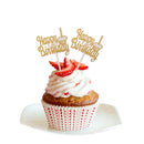 Pack of 12 Happy Birthday Cake Topper Cupcake Picks Home Party Cake Centerpieces