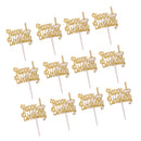 Pack of 12 Happy Birthday Cake Topper Cupcake Picks Home Party Cake Centerpieces
