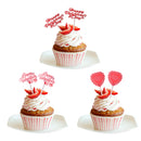 12pcs Happy Valentine's Day Cupcake Topper Cake Picks Party Cake Decorations