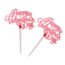 12pcs Happy Valentine's Day Cupcale Toppers Wedding Party Cake Decorations