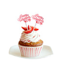 12pcs Happy Valentine's Day Cupcale Toppers Wedding Party Cake Decorations