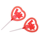 Pack of 12 Romantic Love Heart Style Cake Cupcake Topper for Wedding Anniversary Party