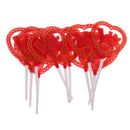Pack of 12 Romantic Love Heart Style Cake Cupcake Topper for Wedding Anniversary Party