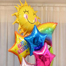 5 Pieces Funny Smiling Sunshine Sun Foil Balloons Wedding Birthday Party Decorations