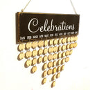 Rustic Celebrations Reminder Calendar Wooden Board Plaque Sign Hanging Decor
