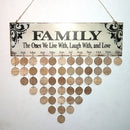Vintage Family Wooden Reminder Calendar Treasure Planner 50 Discs DIY Craft