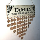 Vintage Family Wooden Reminder Calendar Treasure Planner 50 Discs DIY Craft