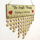 Rustic The Smith Family Birthdays Celebration Treasure Reminder Calendar 50 Discs
