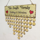 Rustic The Smith Family Birthdays Celebration Treasure Reminder Calendar 50 Discs