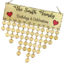 Rustic The Smith Family Birthdays Celebration Treasure Reminder Calendar 50 Discs