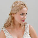 Delicate Bridal Wedding Crystal Beads Satin Ribbon Headpiece Hair Accessories