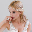 Delicate Bridal Wedding Crystal Beads Satin Ribbon Headpiece Hair Accessories