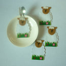 Set of 4pcs Festival Easter Sheep Cutlery Holder Cover Bags Spoon Pocket Silverware Spoons Bags Table Decor 13x9 cm