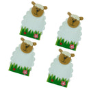 Set of 4pcs Festival Easter Sheep Cutlery Holder Cover Bags Spoon Pocket Silverware Spoons Bags Table Decor 13x9 cm