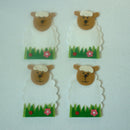 Set of 4pcs Festival Easter Sheep Cutlery Holder Cover Bags Spoon Pocket Silverware Spoons Bags Table Decor 13x9 cm