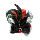 Fashion Women Girls Fascinator Wedding Bride Cocktail Party Bowknot Red Top Hat Topper Hair Clip Feather Hair Accessory