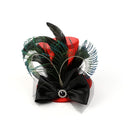 Fashion Women Girls Fascinator Wedding Bride Cocktail Party Bowknot Red Top Hat Topper Hair Clip Feather Hair Accessory