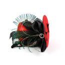 Fashion Women Girls Fascinator Wedding Bride Cocktail Party Bowknot Red Top Hat Topper Hair Clip Feather Hair Accessory