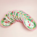 10 Pieces Flamingo Palm Leaves Painted Paper Plates Disposable Kids Girls Party Supplies