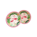 10 Pieces Flamingo Palm Leaves Painted Paper Plates Disposable Kids Girls Party Supplies