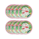 10 Pieces Flamingo Palm Leaves Painted Paper Plates Disposable Kids Girls Party Supplies