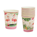 10pcs Tropical Flamingo Paper Disposable Cups Birthday Party Tableware Decor