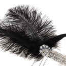 Fancy Dress 1920s Great Gatsby Vintage Tassels Black Feather Rhinestone Flower Flapper Headband Ascot Race Headdress