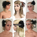 Fancy Dress 1920s Great Gatsby Vintage Tassels Black Feather Rhinestone Flower Flapper Headband Ascot Race Headdress