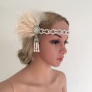 Retro Feather Flapper Headband 1920s Great Gatsby Woman Fascinator Headpiece